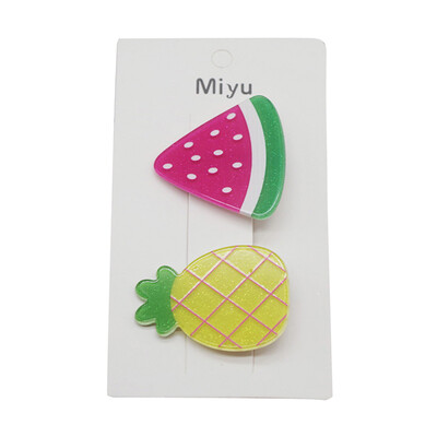 

2Pcs Girls Hair Clips Cute Colorful Fruit Hair Pin Kids Hairpin Princess Hair Accessories Hair Clips