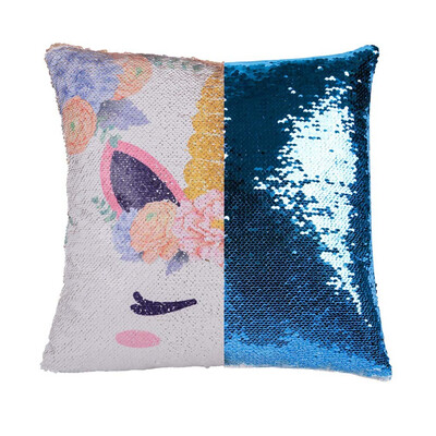 

16" Magic Unicorn Reversible Sequin Pillow Cover Case Throw Cushion Home