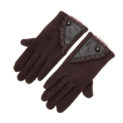 

Womens Stylish Lace Touch Screen Gloves Lined Thick Warm Winter Gloves