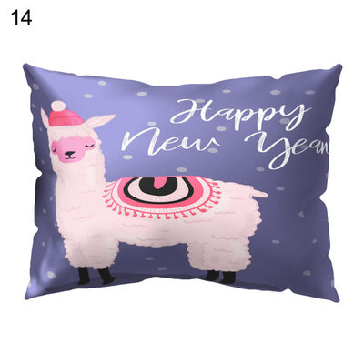 

Cute Cartoon Alpaca Pillow Case Waist Throw Cushion Cover Bedroom Decoration