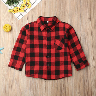 

Christmas Toddler Baby Girl Boy Clothes Plaid Top Shirt Coat Jacket Outwear