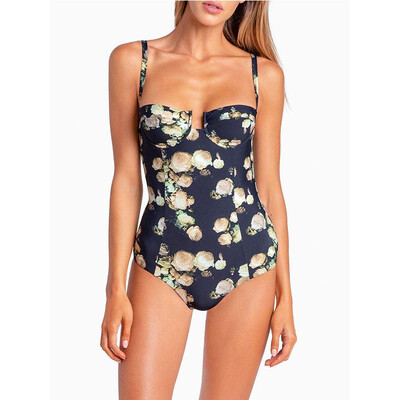 

Women One-piece Suits Summer New Style Sexy Slim Fit Tiger&flower Printed Personality Concise Swimsuit