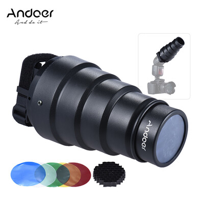 

Andoer Conical Snoot Light Modifier w 50 Degree Honeycomb Color Filter for Neewer Canon Nikon Yongnuo Godox Meike Vivitar Photog