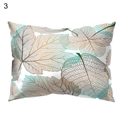 

Colorful Leaves Print Pillow Case Waist Throw Cushion Cover Bedroom Decoration