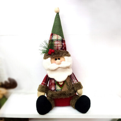 

Tailored Sitting Christmas Santa Claus Snowman Elk Xmas Ornament Window Decoration