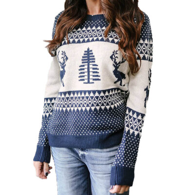 

Yeleo Trosetry Womens Reindeer Christmas Tree Snowflake Ugly Santa Pullover Sweater