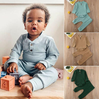 

Newborn Baby Girls Boys Clothes Romper Pants Trousers Home Fall Outfit 0-24M