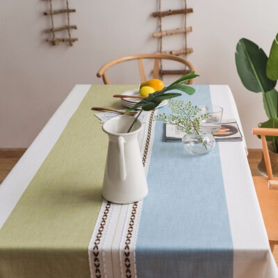 

Stitching Tassel Table Cloth Dust-Proof Cotton Linen Fabric Decorative Table Cover Kitchen Dining Tabletop Decoration