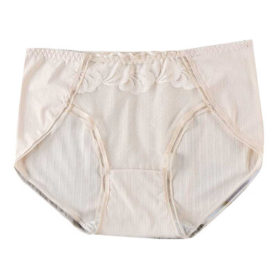 

Fashion Sexy Lace Hollow Transparent Mesh Panties Breathable Solid Color Women Seamless Briefs