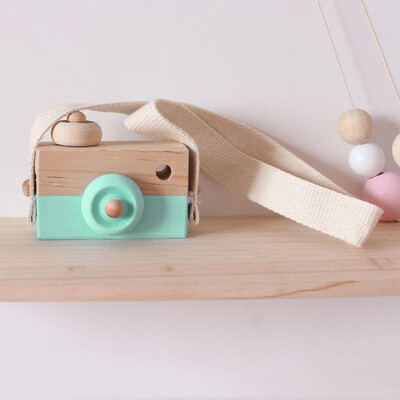 

Siaonvr Wooden Toy Camera Kids Creative Neck Hanging Rope Toy Photography Prop Gift