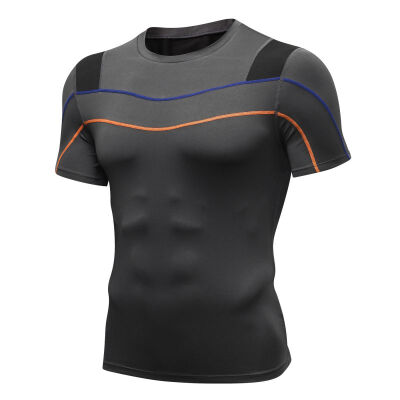 

Mens T-shirt quick-drying Clothes high-elastic tight-fitting Sports short-sleeved T-shirt Sports Top For Running Fitness Exerci