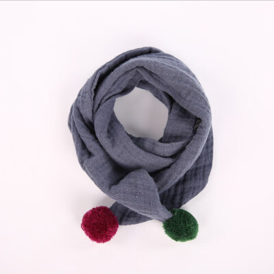 

New Winter Korean Childrens Collision Ball Scarf Men And Women Baby Cotton linen Tide Boys And Girls Scarf