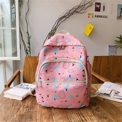 

Tailored Nylon Print Backpack Waterproof Campus Student Lightweight Schoolbag