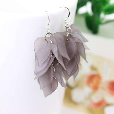 

New Fashion Brand Jewelry Candy Color Big Maple Leaf Flowers Earrings Summer Style Long Earring For Women Gift