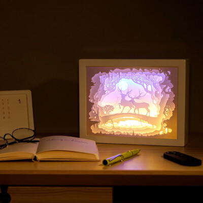 

〖Follure〗Creative Art Decor Lamp Light 3D Night Lamp Paper Pattern Painting LED Table