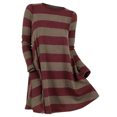 

Plus Size Color Blocking Striped Knitwear