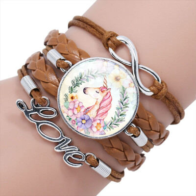 

16 Styles Children Cartoon Unicorn Multilayer Bracelet Birthday Gift