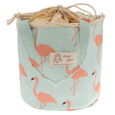 

Flamingo Insulation Portable Lunch Bag Thicken Lunch Bag Wild Picnic Bag Foldable Extendable Cool Bag