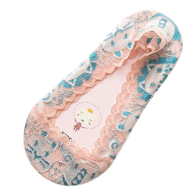 

Hot Lovely Lace Cartoon Embroidery Short Socks Invisible Low Cut Foot Boat For Child Baby Girl
