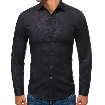 

Tailored Mens New Style Fashion stamped Long Sleeve Shirt Printed Long-Sleeved Blouse