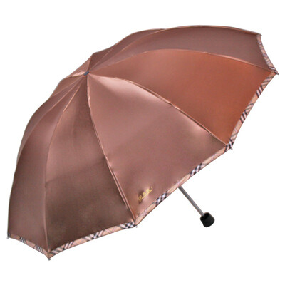 

Jingdong supermarket] heaven umbrella to strengthen the strengthening of satin black vinyl lattice bag edge of the anti-UV three steel bar steel large business clear sun umbrella camel 33196E