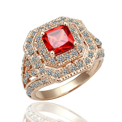 

Yoursfs® 18K Rose Gold Plated 1.5ct Simulated Ruby Ring Use Austrian Crystal Fashion Jewelry