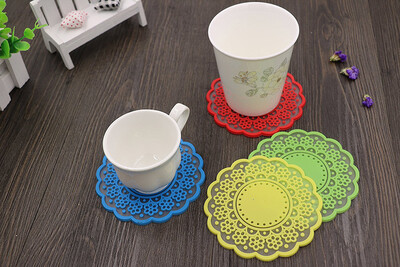 

Coasters Retro Translucent Lace Silicone Insulated Pad Heat-resistance Anti-slip Cup Mat Super Durable&Flexible Coasters