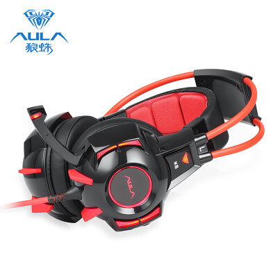 

Tarantula (AULA) dejection soul x8 headset gaming glow headset (black and red) Jedi survival of eating chicken headsets computer headphones