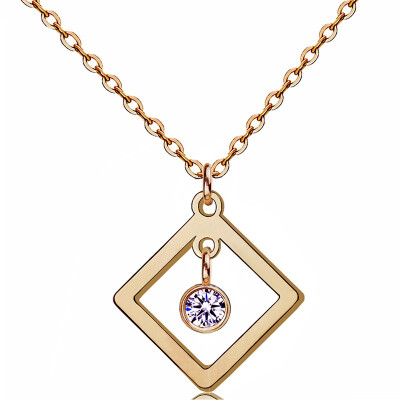 

YISHIZHIAI square geometric pendant hollow necklace clavicle necklace fashion womens accessories 4457