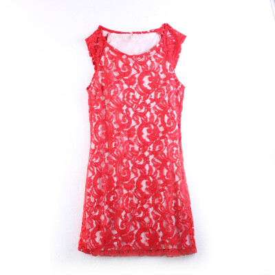 

CANIS@Women's Red Sexy/Bodycon/Lace Sleeveless Above Knee Dress (Lace)