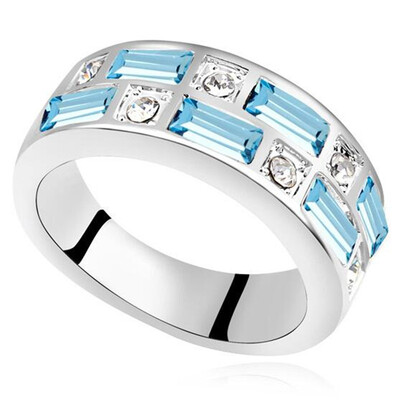 

Austrian Crystals Ring For Women White Gold Color Engagement Wedding Ring Fashion Jewelry Anniversary Gift 16144