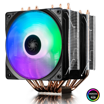 

Kyushu Fengshen DEEPCOOL big frost tower RGBCPU cooling fan with the four brands of motherboard synchronization light effect 17 kinds of RGB 6 heat pipe with grease eat chicken water