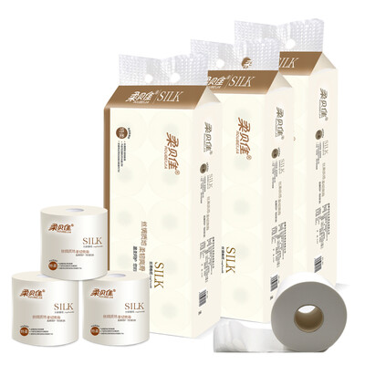 

Roubeijia tissue paper toilet paper white silk 4 layers 190g / roll * 3 sets / piece (whole sale