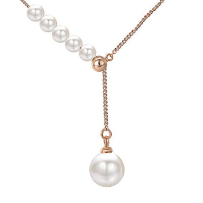 

Yoursfs Lmitation Pearl Clavicle Necklace for Women Chain Pearl Necklace in Chic Y Shaped Design