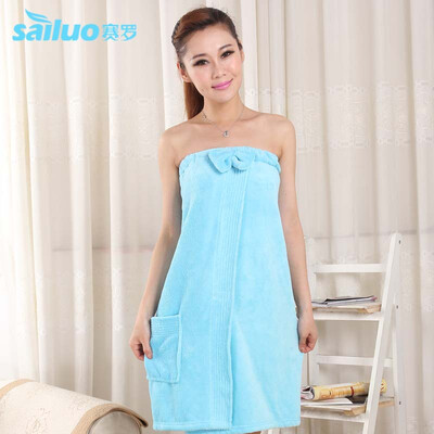 

warCoral velvet Bath skirt spring salon lady guests m clothes sexy bra wrapped chest bow can wear thick skin bath towel off thin c