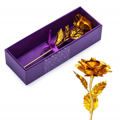 

24K Gold Foil Artificial Rose Flower Best Gift
