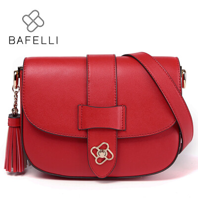 

BAFELLI split leather women bag vintage tassel shoulder bag red saddle crossbody bag brown bolsa feminina women messenger bags