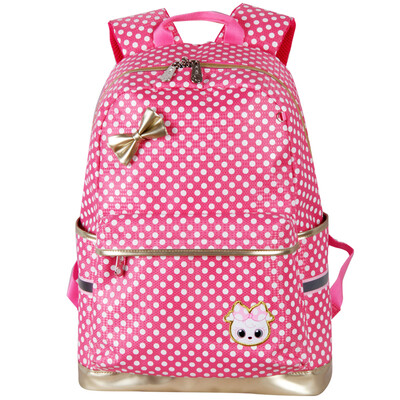 

SMJM Middle School Bag High Quality Polyester Lightweight Shoulder Backpack for Girls Pink Daypack