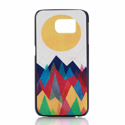 

Cartoon Plastic Phone Accessories Back Skin Case Cover for Samsung Galaxy S6 - Colorful Hills