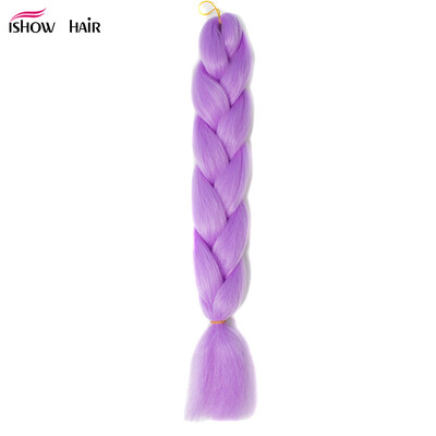 

Ishow 24inch Synthetic Braiding Hair Pure Color HighTemperature KanekalonJumbo Braid Hair Extensions Crochet Yaki Texture 1pc100g