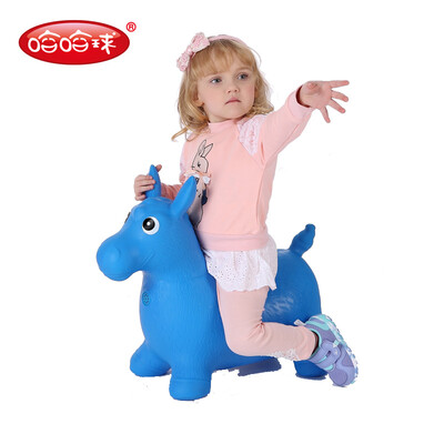 

Ha ha ball rocking horse children outdoor fitness toys cartoon without music jumping horse thickened inflatable small wooden horse