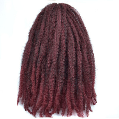 

18 Afro Marley Braids Hair Crochet Braids Hair Curl Crochet Synthetic Braiding Hair 100gPiece Brown Black Purple Color