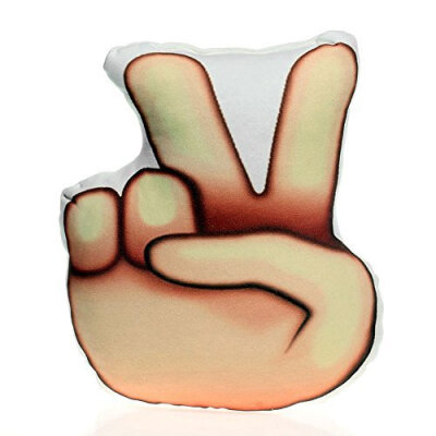 

Cute Peace Victory Hand Emoticon Emoji Throw Pillow