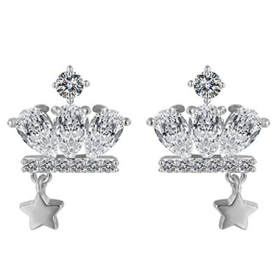 

Yoursfs Crown Earrings dangle star jewelry cubit zirconia earrings For Women