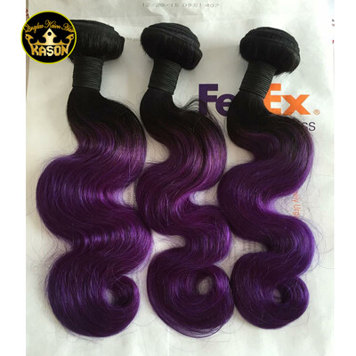 

Ombre 1B Purlple Color Brazilian Virgin Human Hair Bundles Deal 3PcsLot Body Wave Hair Weave Extensions