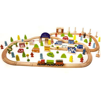 

Germany can be made to race Classic world wooden assembly rail puzzle children&39s toys three-dimensional spell insert rail train large gift set 4164