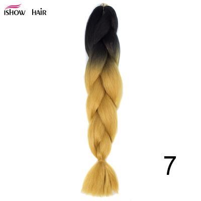 

Silky Strands 24'' 100g Ombre Synthetic Braiding Hair Extensions For Crochet Braids Kanekalon Jumbo Braids Two Tone Ombre Color 1p