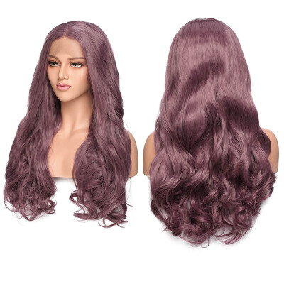 

Real Thick Brazilian Lace Front Hair Wig Heat Resistant Long Wigs Pink Gray