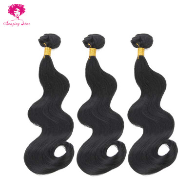 

Amazing Star Hair Brazilian Body Wave Synthetic Hair 20 Inch Soft and Bouncy Hair Weave Extensions 1B Color