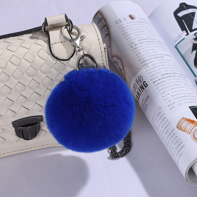 

Antarctic nanJiren car pendant jewelry rex rabbit fur ball car key ring pendant black